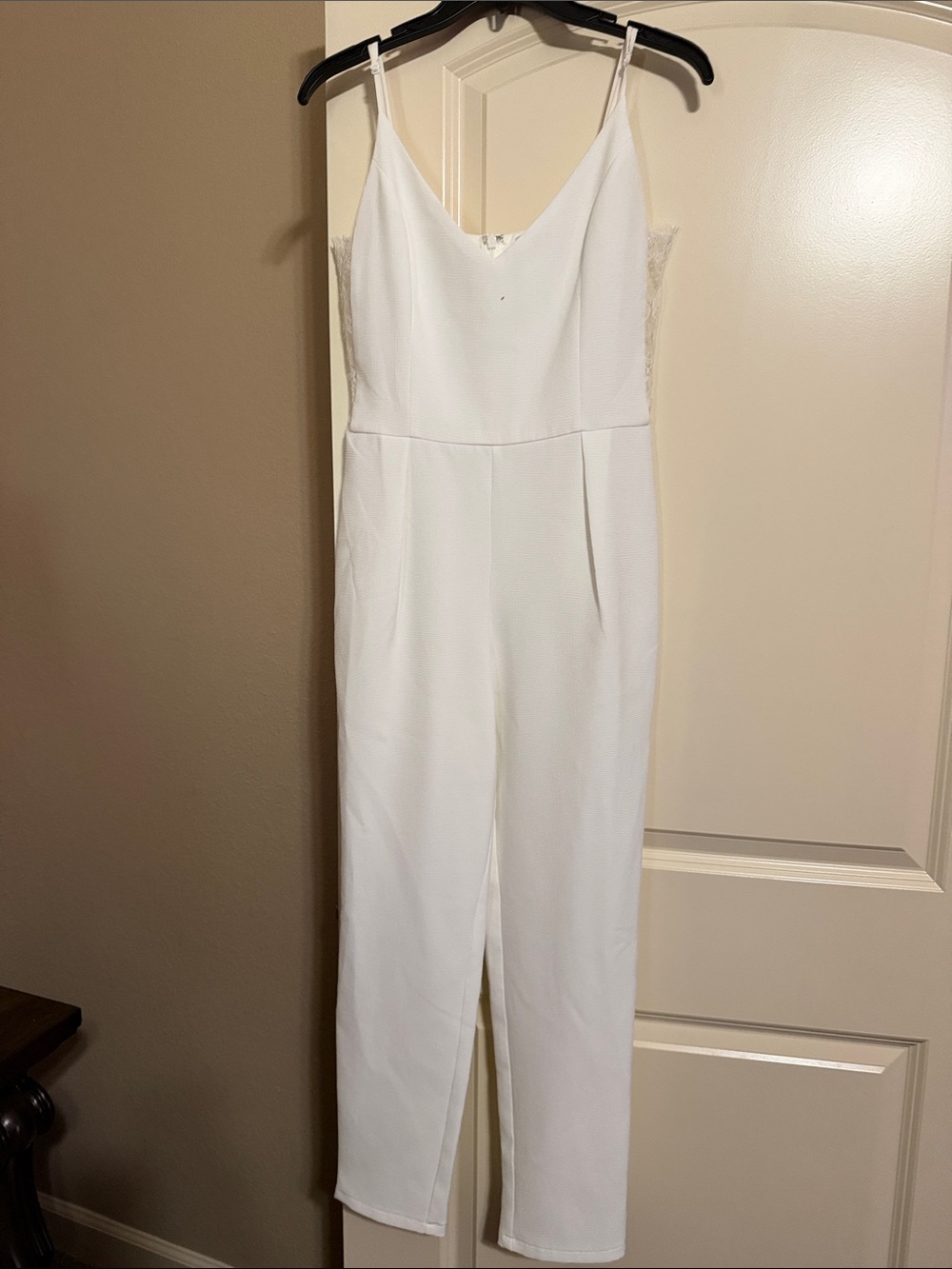 GBX White Spaghetti-Strap Jumpsuit